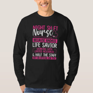 Camiseta Enfermeira do Turno Noturno Vida Salvadora Aprecia