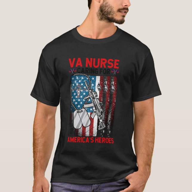 Camiseta Enfermeira do VA Cuidando de Mem dos Heróis Vetera (Frente)