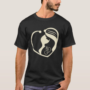 Camiseta Enfermeira Doula Recém-Nascido Enfermeira de Mater