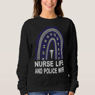 Camiseta Enfermeira E Esposa Policial Arco-Íris Americano P