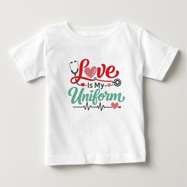 Camiseta Enfermeira é Meu Uniforme de Amor (Frente)