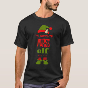 Camiseta Enfermeira Elfo Travesso Natal Festa de Pijama Com