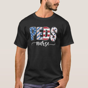 Camiseta Enfermeira em pediatria 4 de julho Enfermeira em p