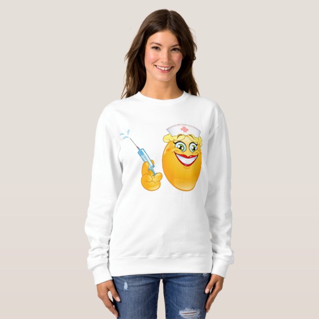 Camiseta enfermeira emoji fêmeas (Frente Completa)