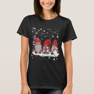Camiseta Enfermeira Encantada Enfermeira Gnomos Papai noel