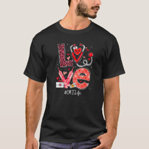 Camiseta Enfermeira Enfermeira Amor Coração Estetoscópio Rn