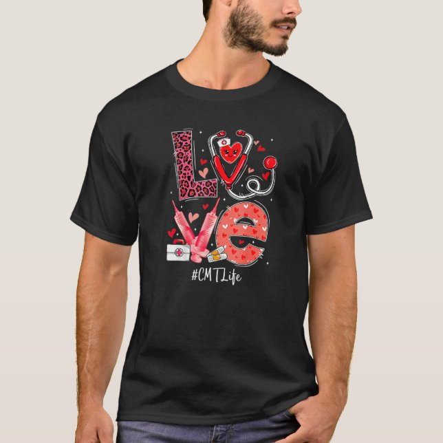 Camiseta Enfermeira Enfermeira Amor Coração Estetoscópio Rn (Frente)