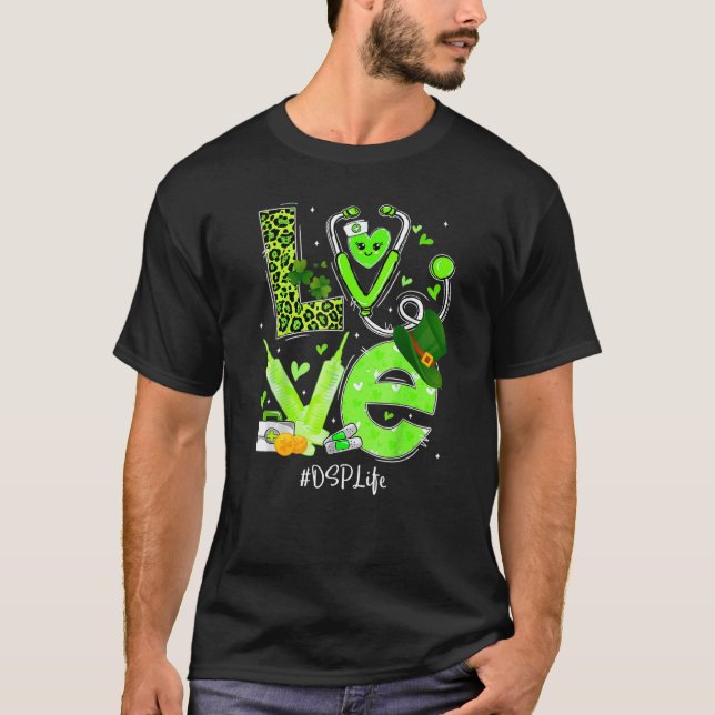 Camiseta Enfermeira Enfermeira Amor Estetoscópio Cardíaco R (Frente)