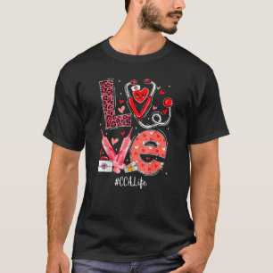 Camiseta Enfermeira Enfermeira Amor Estetoscópio Coração Rn