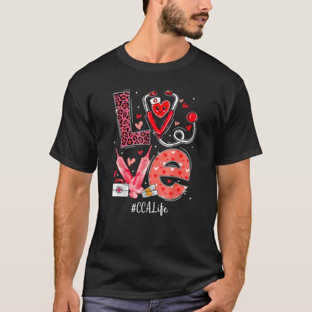 Camiseta Enfermeira Enfermeira Amor Estetoscópio Coração Rn (Frente)