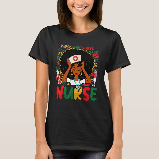 Camiseta Enfermeira - Enfermeira de História Negra Mês RN E (Frente)