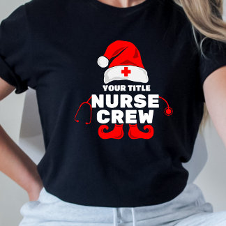 Camiseta Enfermeira Enfermeira de Natal Bonita Adicione Seu