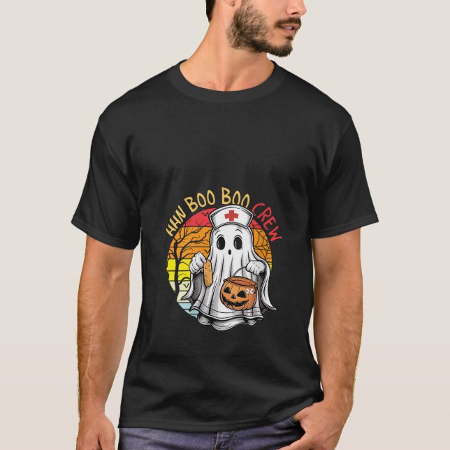 Camiseta Enfermeira Enfermeira Engraçada Ghost HN Boo Boo C (Frente)