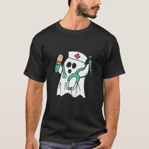 Camiseta Enfermeira Enfermeira Ghost Halloween Figurume Par