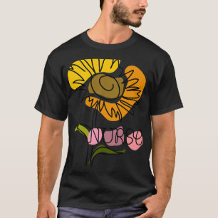 Camiseta Enfermeira Enfermeira Girassol Um Desenho De Linha