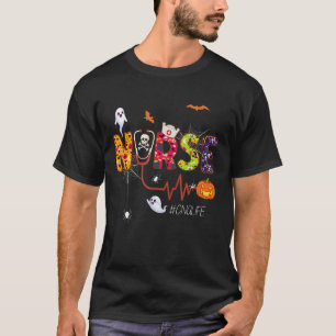 Camiseta Enfermeira Enfermeira Halloween Certified Ghost Sp