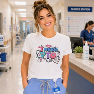 Camiseta Enfermeira Engraçada Preciso de Férias