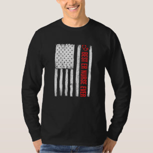 Camiseta Enfermeira Er de Emergência Patriótica Sempre Amer