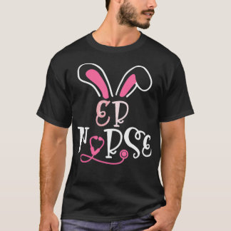 Camiseta Enfermeira ER Stethoscope Bunny Ears Happy Emergen