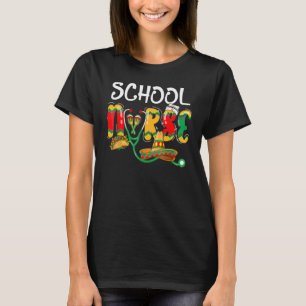 Camiseta Enfermeira Escola Mexicana Estetoscópio Latino Cin