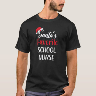 Camiseta Enfermeira Escolar Favorita do Papai Noel  Natal  