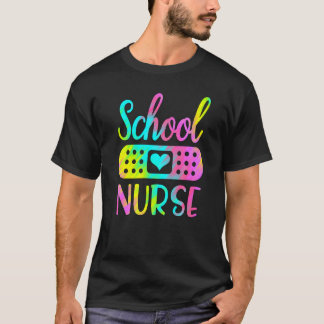 Camiseta Enfermeira escolar Mulheres fofas Símbolo de RN tr