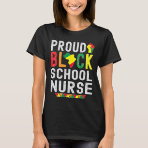 Camiseta Enfermeira Escolar Negra Orgulhosa Mês da História