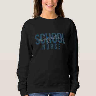 Camiseta Enfermeira Escolar Nome Personalizado Tipografia N