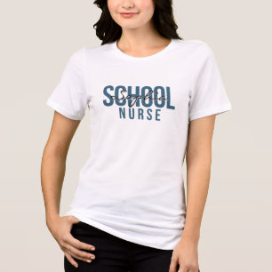 Camiseta Enfermeira Escolar Nome Personalizado Tipografia N