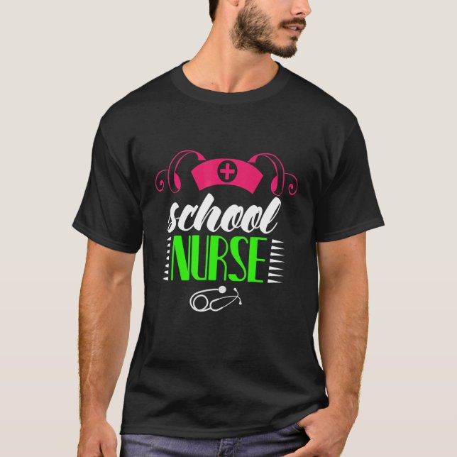 Camiseta Enfermeira escolar Primeiro Dia da Vida Escolar Ho (Frente)