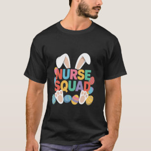 Camiseta Enfermeira Esquadrão Orelhas de Coelho Fofo Dia de