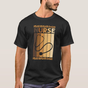 Camiseta Enfermeira Estetoscópio Mês da História Negra BLM