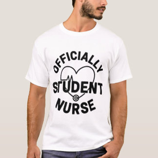 Camiseta Enfermeira Estudante Oficialmente Coração Estetosc