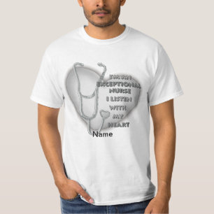 Camiseta enfermeira excepcional cinza cardíaca
