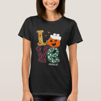 Camiseta Enfermeira Fantasia de Halloween Abóbora Assustado