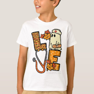 Camiseta Enfermeira-fantasma-do-leopardo-fantasma Halloween