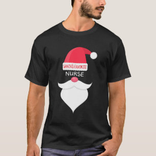 Camiseta Enfermeira Favorita de Papais noeis de Natal Engra