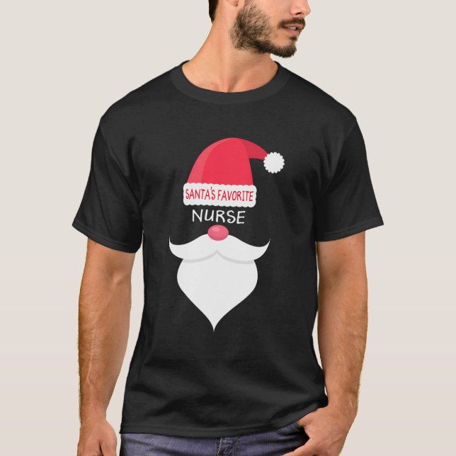 Camiseta Enfermeira Favorita de Papais noeis de Natal Engra (Frente)
