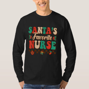 Camiseta Enfermeira Favorita do Papai Noel Stethoscope Nata