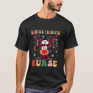 Camiseta Enfermeira Favorita Reindeer RN CNA IC