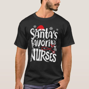 Camiseta Enfermeira favorita Stethoscope Santa Hat Chris