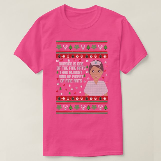 Camiseta Enfermeira Feia de Natal (Frente do Design)