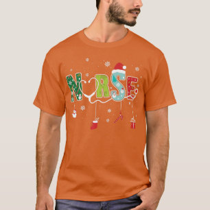 Camiseta Enfermeira Feliz de Natal Estetoscópio Natal X