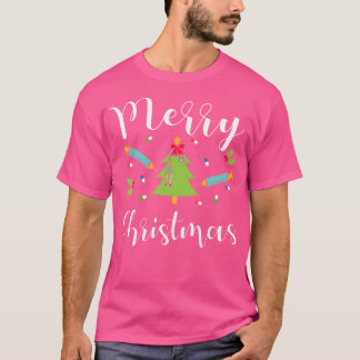 Camiseta Enfermeira Feliz de Natal Médico Hospital Estetosc
