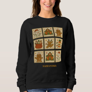Camiseta Enfermeira Festiva Colagem de Natal Cozy Holiday