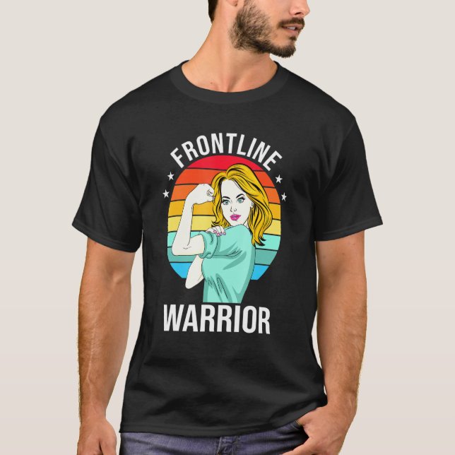 Camiseta Enfermeira Frontline Guerreiro Orgulhoso Cna Healt (Frente)