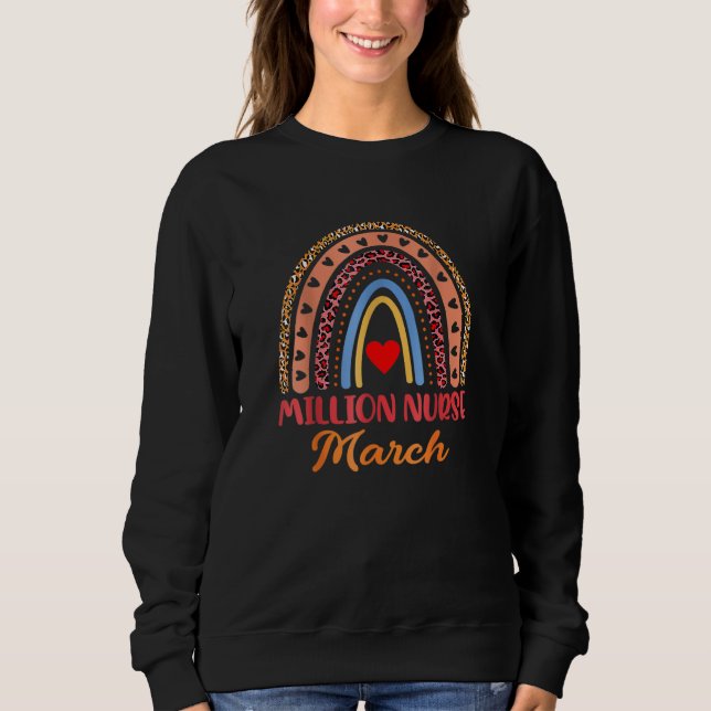 Camiseta Enfermeira Funny Leopard Rainbow Million Marche 20 (Frente)