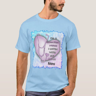 Camiseta Enfermeira Geriátrica do Coração Roxo