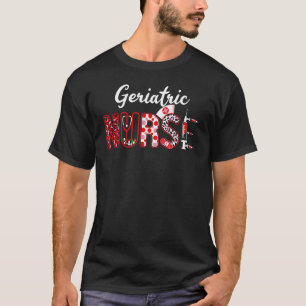 Camiseta Enfermeira geriátrica Stethoscope Enfermagem impre