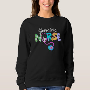 Camiseta Enfermeira Geriátrica Xadrez Amor Estetoscópio Enf